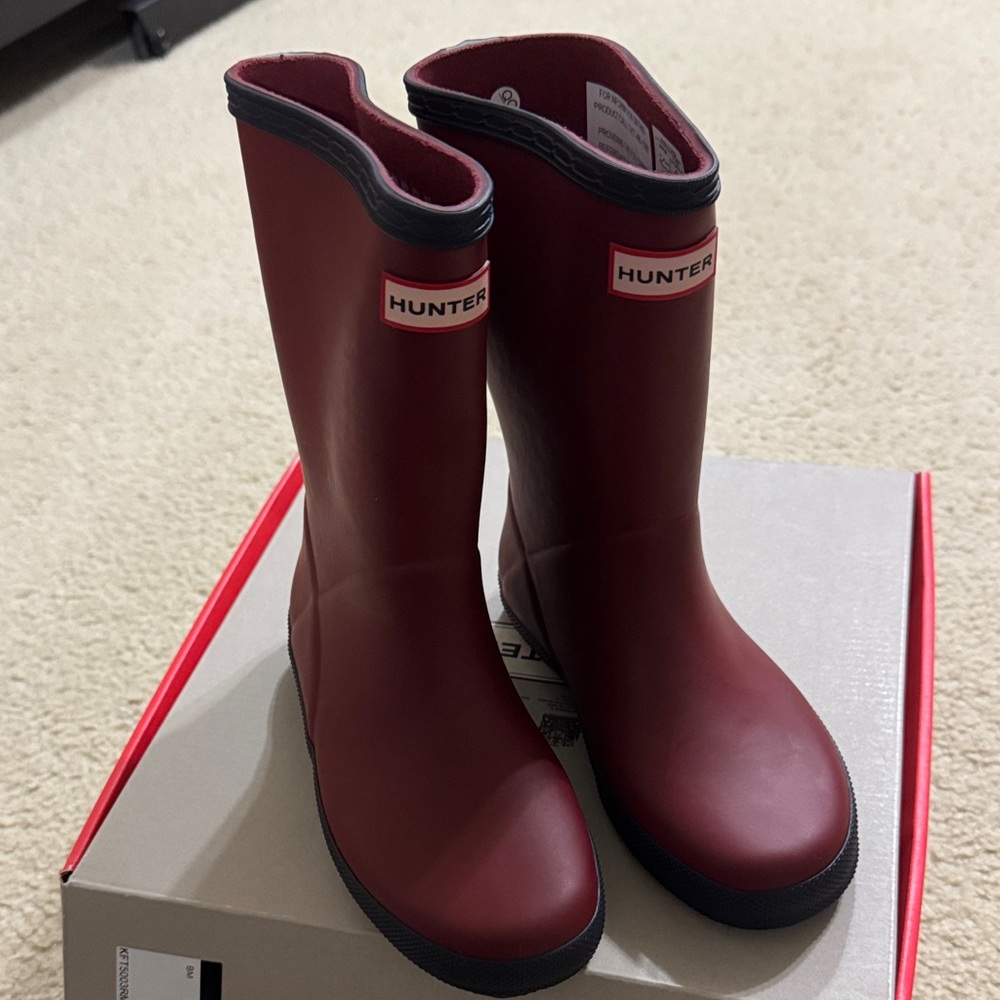 Hunter Burgundy Waterproof Boots